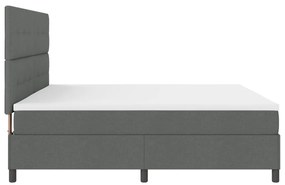 Fedett rugós ágy matraccal, sötétszürke, 200x200 cm szövet