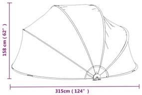 kerek PVC medencekupola 315 x 158 cm