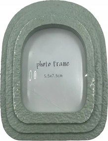 Képkeret 5,5x7,5 cm zöld lekerekített poliresin