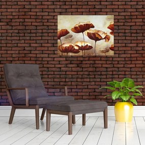Piros virágok képe (70x50 cm)