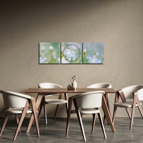 Kép - Finom virágok (órával) (90x30 cm)