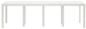 Kerti Asztal Fehér 250x100x73 cm Poly Rattan