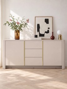 Sorrenti komód 168 cm fiókokkal – kasmír / arany