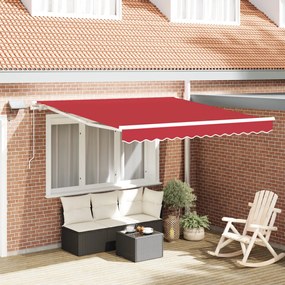 Kézi Behúzható Napellenző LED-del Piros 300x250 cm