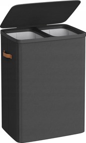 Szennyestartó kosár 2 x 85 L tintasugaras fekete 170 liter 2 rekeszes fedél