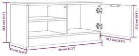 2 db fekete szerelt fa TV-szekrény 80 x 35 x 36,5 cm
