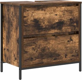 vidaXL füstölt tölgy fürdőszobai mosdószekrény fiókokkal 60x34,5x60 cm
