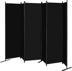 Szobaparaván 6 paneles összecsukható szabadon álló válaszfal fekete iroda