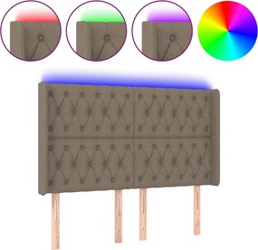 vidaXL tópszínű szövet LED-es fejtámla 147x16x118/128 cm