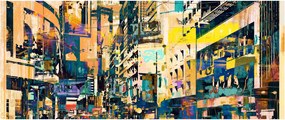 Kép - Festett absztrakció (120x50 cm)