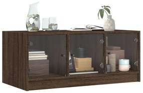 barna tölgyszínű dohányzóasztal üvegajtókkal 102 x 50 x 42 cm
