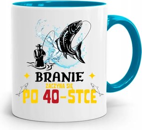 Születésnapra 40 40-es 40-es Bögre Kék Ajándék fényképes nyomattal