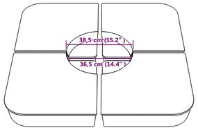 4 db napernyő alapkészlet keresztállvány napernyőhöz 100 kg PP