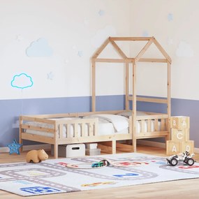 tömör fenyőfa ágykeret tetővel 75 x 190 cm