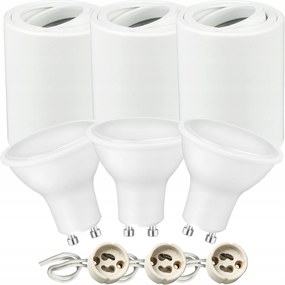 3 db-os Halogén Falra Szerelhető Lámpatest Szett Mozgatható Cső 3x GU10