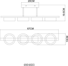 Globo 48046D3 - LED felületre szerelhető csillár ZARA LED/24W/230V 3000K