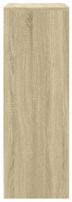 sonoma tölgy szerelt fa tálalószekrény LED-del 77 x 34 x 100 cm