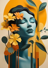 Poszter 50x70cm Virágos meditáció