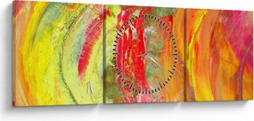 Absztrakció kép - festmény (órával) (90x30 cm)