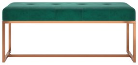sötétzöld bársony pad 110 x 36 x 45 cm