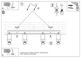 Toscana fehér mennyezeti lámpa - Sollux