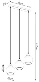 Sollux SL.1142 - Csillár zsinóron ALINO 3xE27/60W/230V fekete