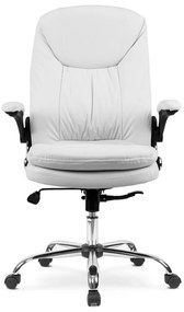 Irodai Forgószék Fehér Eco-bőr kárpittal. PARIS