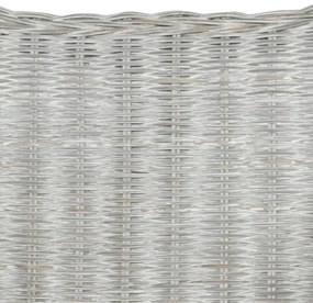 2 személyes szürke természetes rattan és lenvászon kanapé