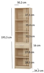 Regál Terrell (szonoma tölgy). Akció -17%. 1053274