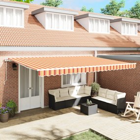 Automatikus behúzható napellenző Sárga és Narancs 500x300 cm
