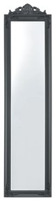Állótükör 160x40 cm állítható dönthető barokk stílusú keret sötétszürke [en.casa]