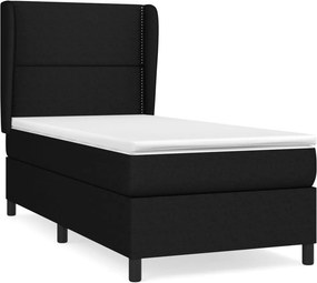 vidaXL fekete szövet rugós ágy matraccal 80 x 200 cm