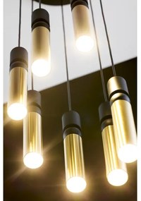 Jupiter 2018 - Csillár zsinóron ALAS 7xGU10/10W/230V arany/fekete