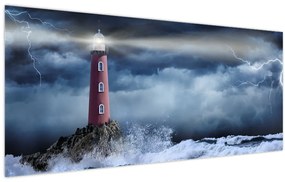 Kép - Világítótorony egy sziklán (120x50 cm)