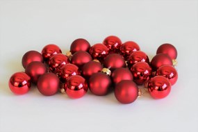 Piros üveg karácsonyi gömbök 10cm 4db