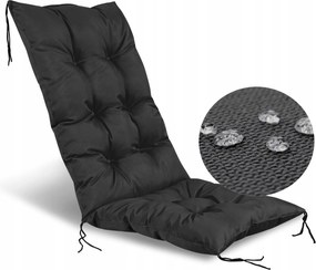 Kerti párna 50x50x80 cm kerti székhez Pad Vízálló Fekete