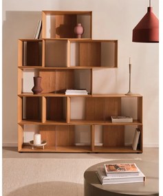 Natúr színű moduláris polcrendszer szett tölgyfa dekorral 6 db-os 101x152 cm Litto – Kave Home