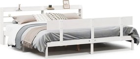 vidaXL fehér tömör fenyőfa ágy matrac nélkül 180 x 200 cm