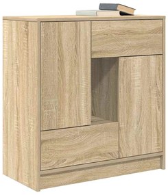 sonoma tölgy komód fiókokkal és ajtókkal 70,5x34x74,5 cm