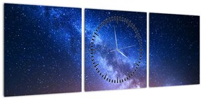 Kép - A csillagok éjszakai szépsége (órával) (90x30 cm)