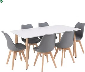 Silla 150 6+1 étkező garnitúra fehér-szürke