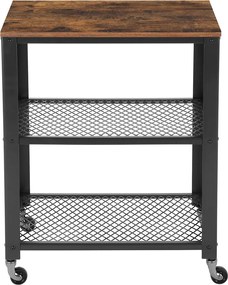 Gurulós sarokasztal TAYLOR 60x40 cm, rusztikus barna