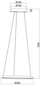 Globo 67192-19B - LED Csillár zsinóron RALPH LED/19W/230V