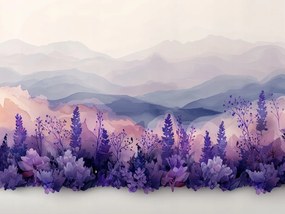 Vászonkép Canvas Tájkép Természet Hegyek Rét Növények Virágok 80x60