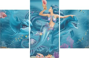 Kép - Sellő delfinekkel (90x60 cm)
