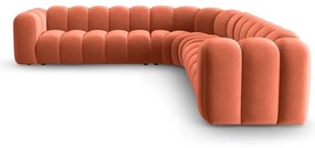 Rózsaszín bársony moduláris sarokkanapé Lupine – Micadoni
