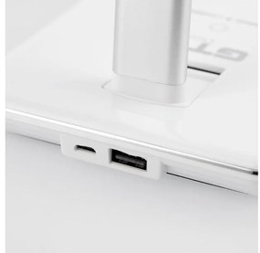 Lámpa Asztali TRITTON 6W, 340lm, AC220-240V, 4-CCT, Wireless töltő, USB, PF>0,5, RA>80, fehér