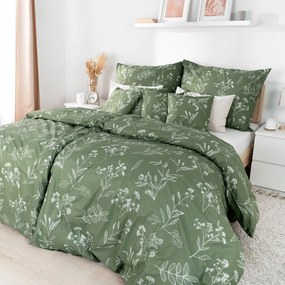 Goldea pamut ágyneműhuzat - gyógynövény levelek 140 x 200 és 70 x 90 cm