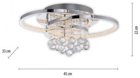 Paul Neuhaus 6267-17 - LED Mennyezeti lámpa ROTAZO LED/32W/230V átm. 45 cm króm