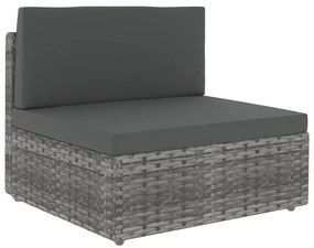 vidaXL 7 részes szürke polyrattan kerti ülőgarnitúra párnákkal